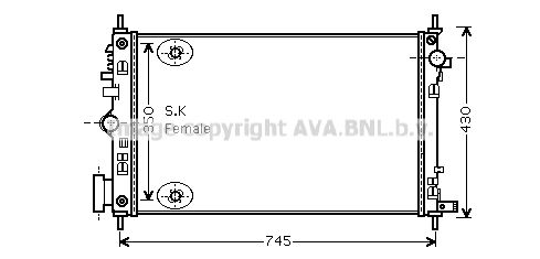 OLA2472 AVA QUALITY COOLING Радиатор, охлаждение двигателя