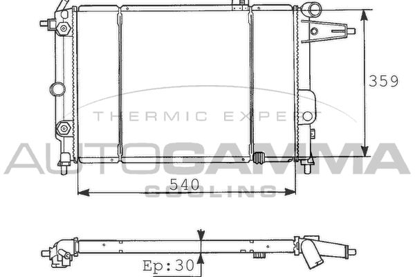 100672 AUTOGAMMA Радиатор, охлаждение двигателя