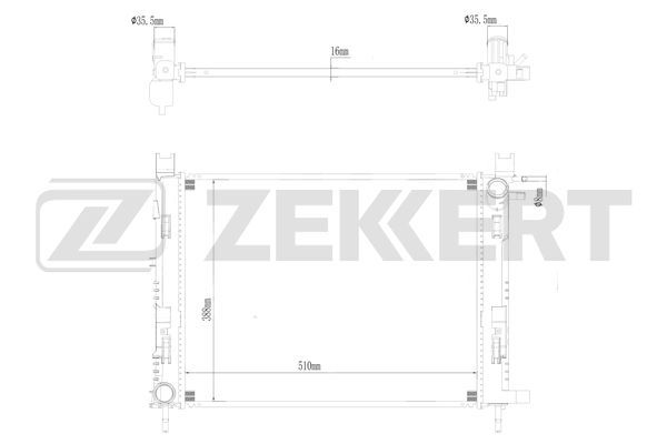 MK1622 ZEKKERT Радиатор, охлаждение двигателя