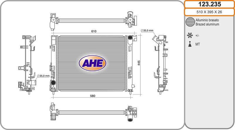 123235 AHE Радиатор, охлаждение двигателя