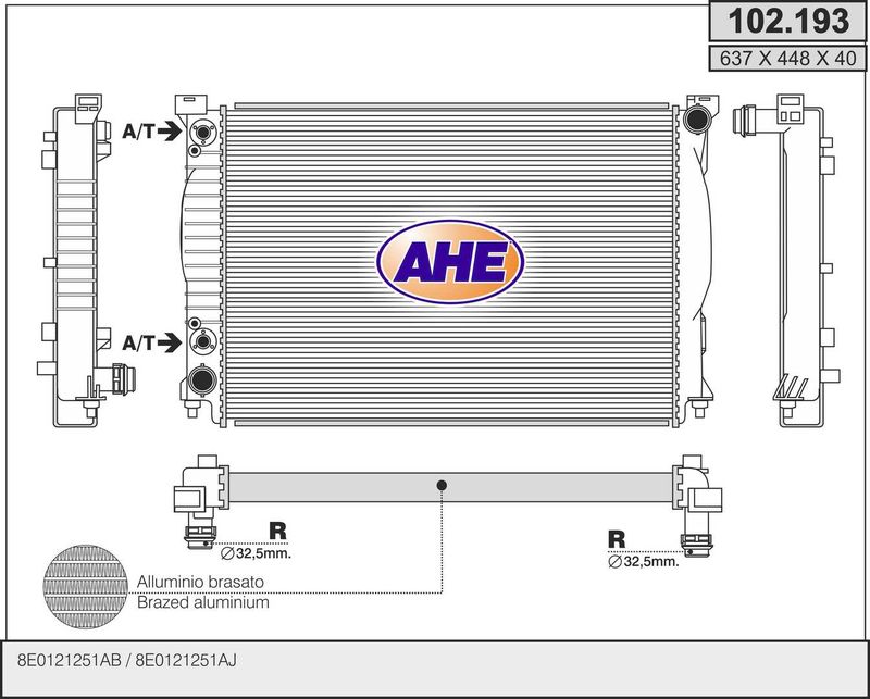 102193 AHE Радиатор, охлаждение двигателя