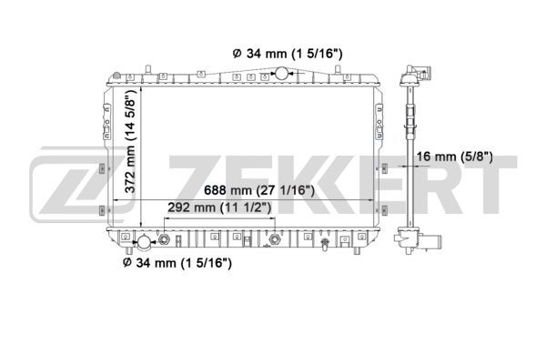 MK1182 ZEKKERT Радиатор, охлаждение двигателя