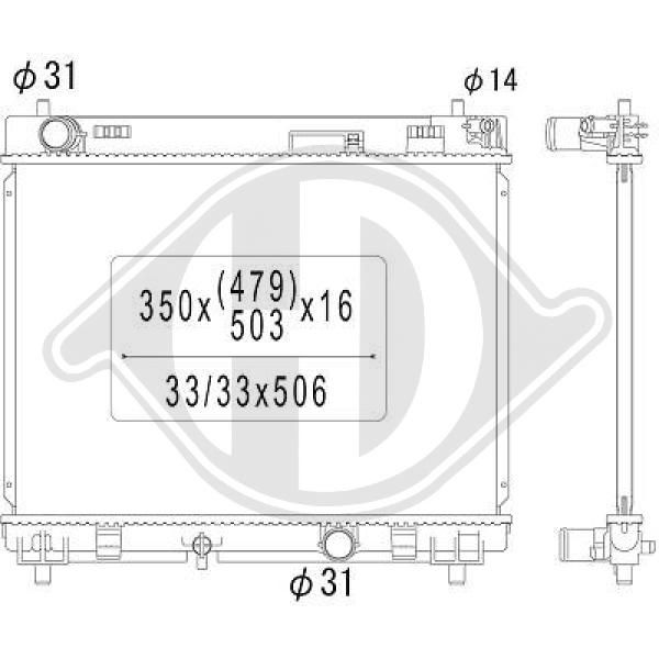 DCM3270 DIEDERICHS Радиатор, охлаждение двигателя