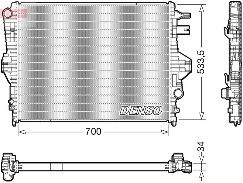 DRM32050 DENSO Радиатор, охлаждение двигателя