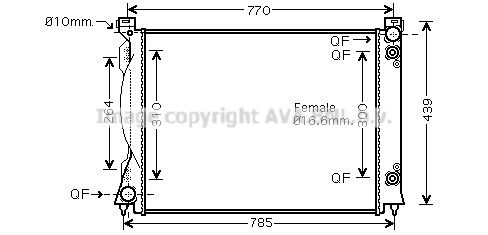 AIA2253 AVA QUALITY COOLING Радиатор, охлаждение двигателя