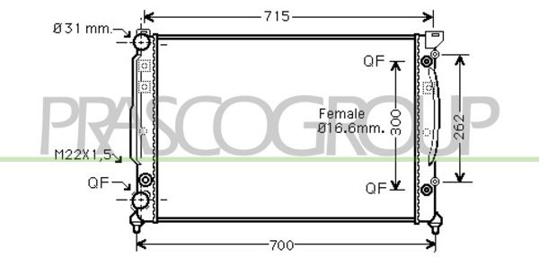 AD017R003 PRASCO Радиатор, охлаждение двигателя