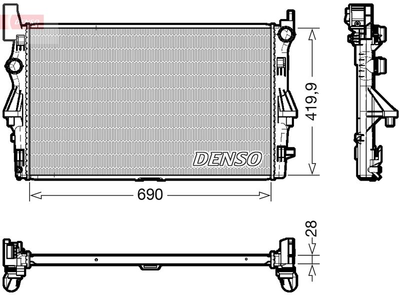 DRM17113 DENSO Радиатор, охлаждение двигателя