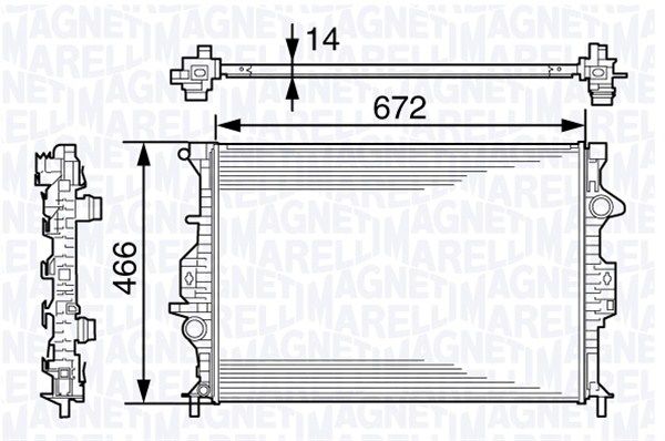 350213138500 MAGNETI MARELLI Радиатор, охлаждение двигателя