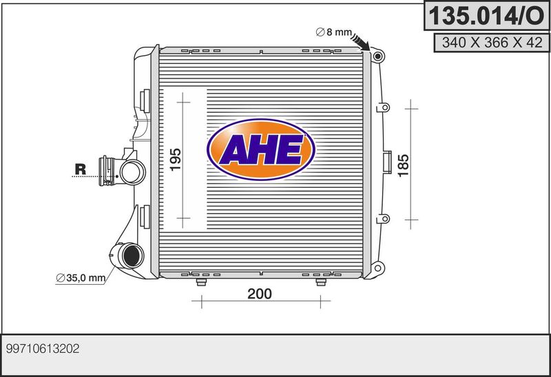 135014O AHE Радиатор, охлаждение двигателя