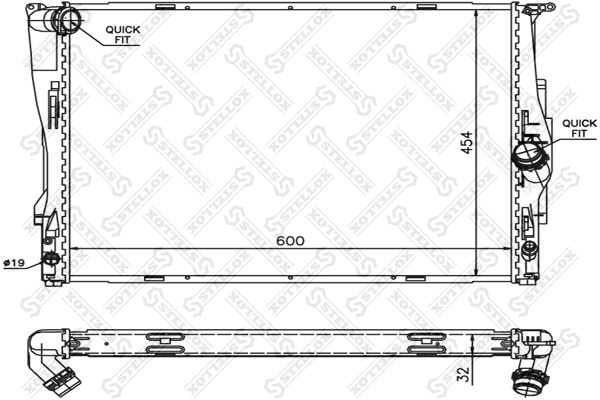 1025581SX STELLOX Радиатор, охлаждение двигателя