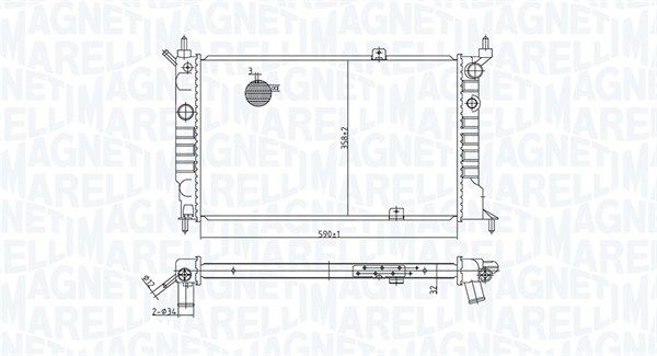 350213175500 MAGNETI MARELLI Радиатор, охлаждение двигателя