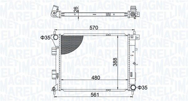 350213173600 MAGNETI MARELLI Радиатор, охлаждение двигателя