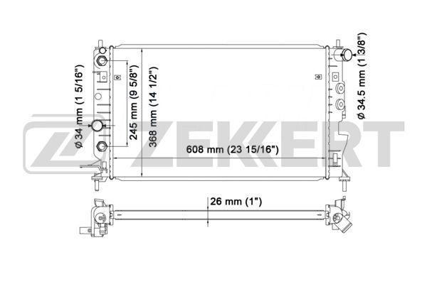 MK1075 ZEKKERT Радиатор, охлаждение двигателя