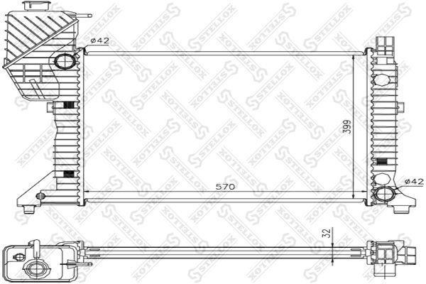 1025369SX STELLOX Радиатор, охлаждение двигателя