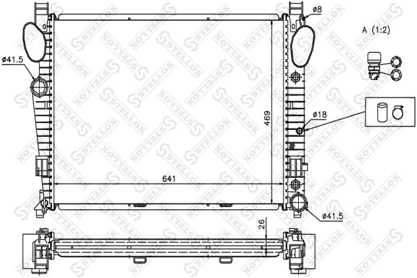 1025930SX STELLOX Радиатор, охлаждение двигателя