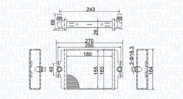 350213202500 MAGNETI MARELLI Радиатор, охлаждение двигателя