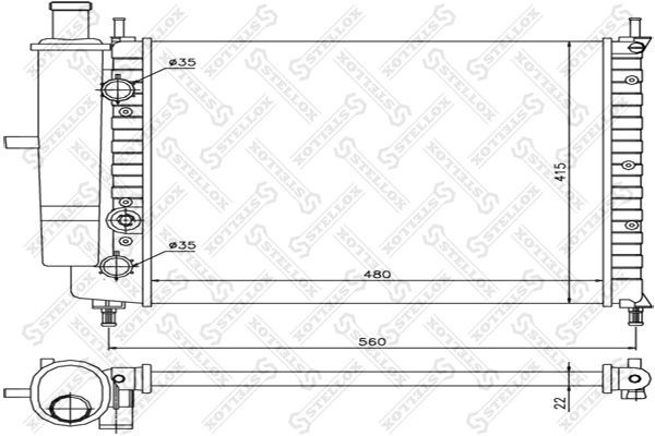 1025717SX STELLOX Радиатор, охлаждение двигателя