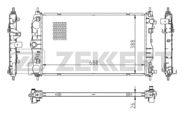 MK1552 ZEKKERT Радиатор, охлаждение двигателя