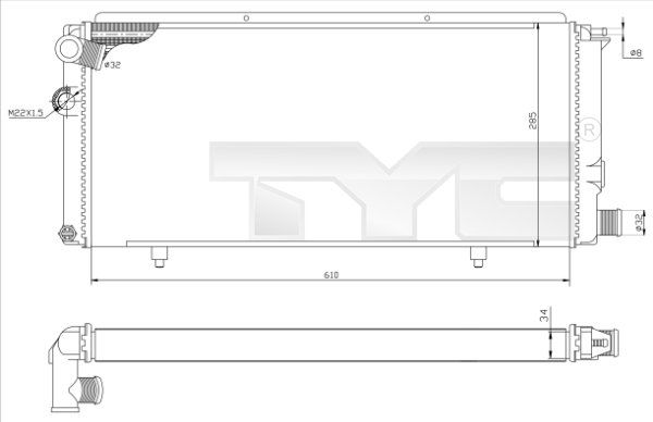 7260014R TYC Радиатор, охлаждение двигателя