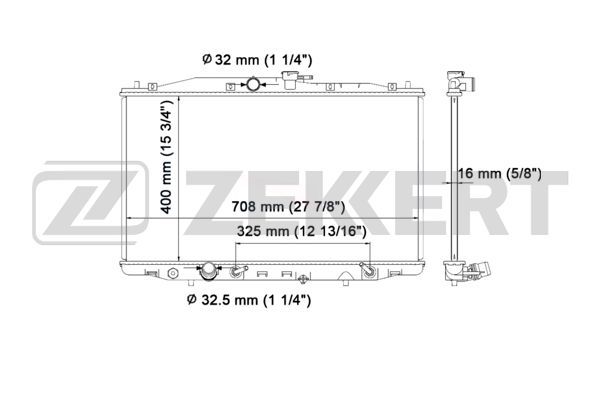 MK1449 ZEKKERT Радиатор, охлаждение двигателя