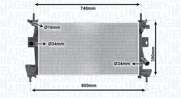 350213170200 MAGNETI MARELLI Радиатор, охлаждение двигателя