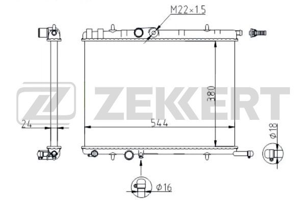 MK1086 ZEKKERT Радиатор, охлаждение двигателя