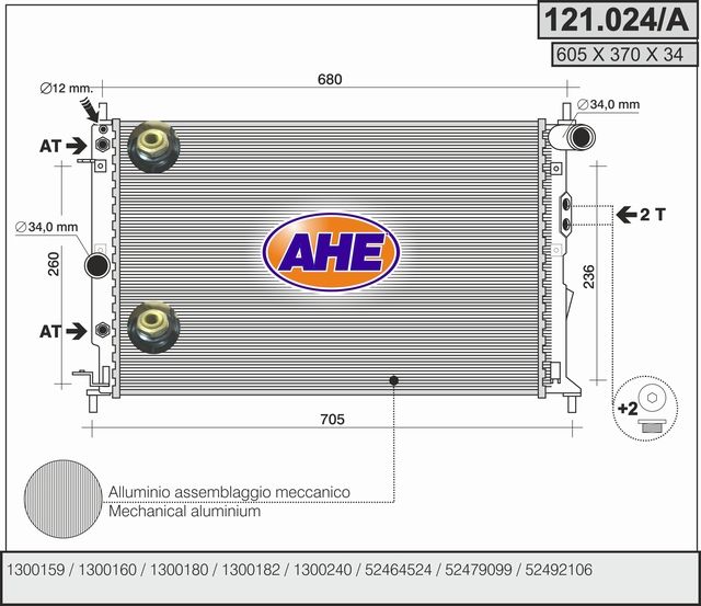 121024A AHE Радиатор, охлаждение двигателя