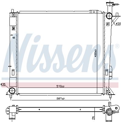 606488 NISSENS Радиатор, охлаждение двигателя