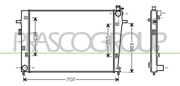 HN802R006 PRASCO Радиатор, охлаждение двигателя