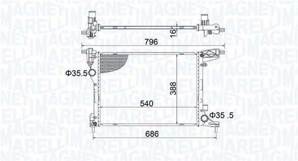 350213203700 MAGNETI MARELLI Радиатор, охлаждение двигателя