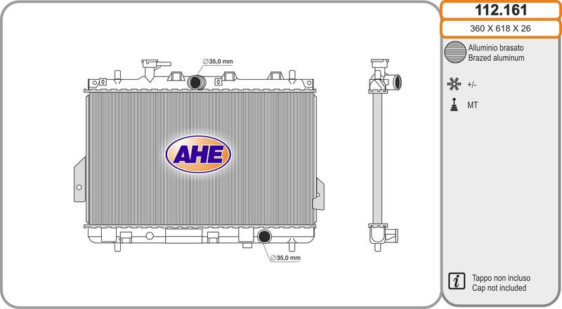 112161 AHE Радиатор, охлаждение двигателя