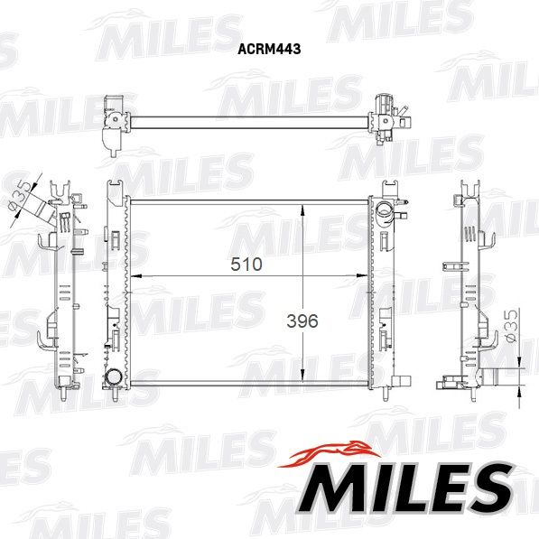 ACRM443 MILES Радиатор, охлаждение двигателя