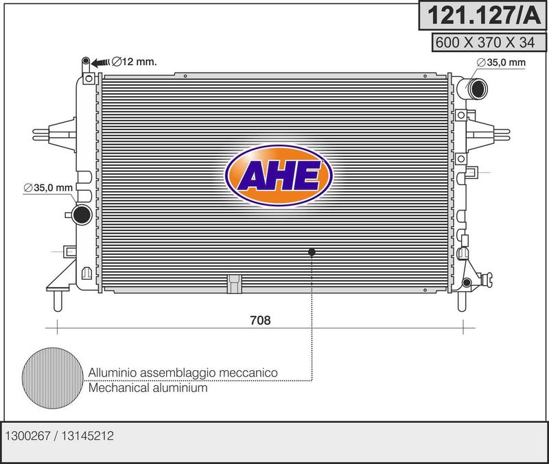 121127A AHE Радиатор, охлаждение двигателя