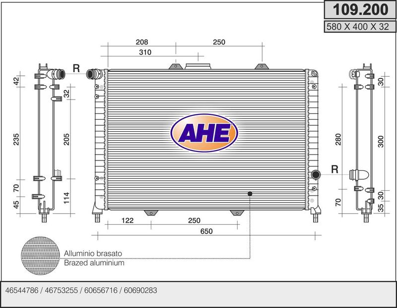 109200 AHE Радиатор, охлаждение двигателя