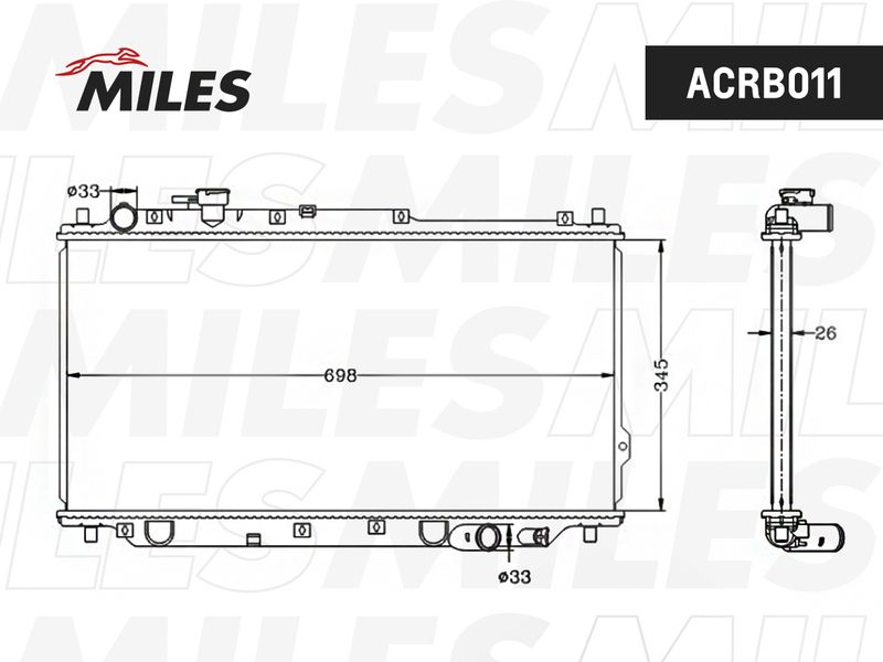 ACRB011 MILES Радиатор, охлаждение двигателя