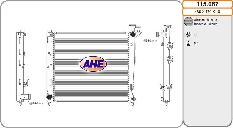 115067 AHE Радиатор, охлаждение двигателя