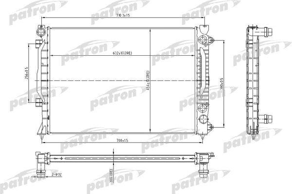 PRS3010 PATRON Радиатор, охлаждение двигателя