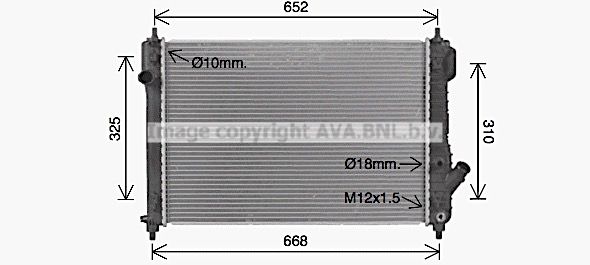 CT2075 AVA QUALITY COOLING Радиатор, охлаждение двигателя