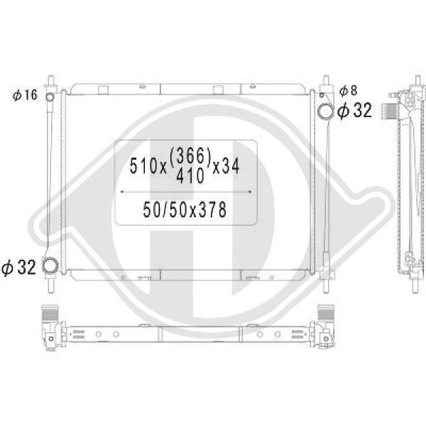 DCM1850 DIEDERICHS Радиатор, охлаждение двигателя