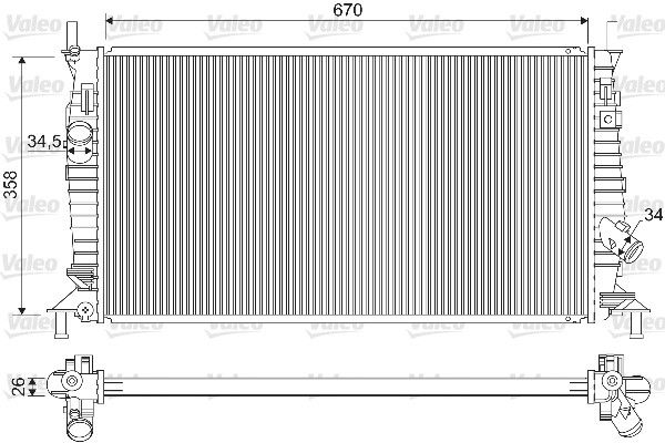 733254 VALEO Радиатор, охлаждение двигателя
