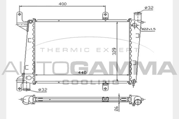 104751 AUTOGAMMA Радиатор, охлаждение двигателя