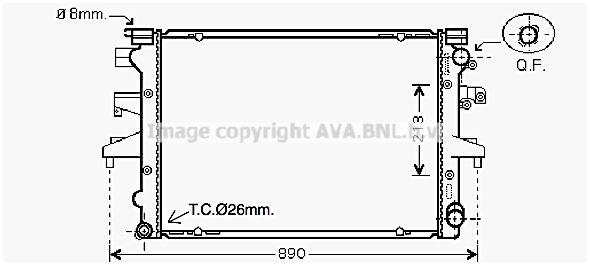 VN2232 AVA QUALITY COOLING Радиатор, охлаждение двигателя