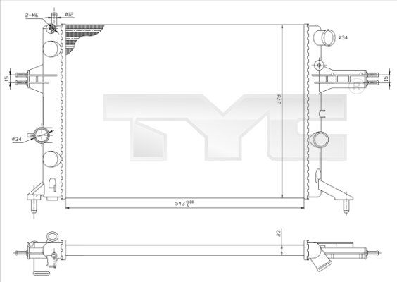 7250021 TYC Радиатор, охлаждение двигателя