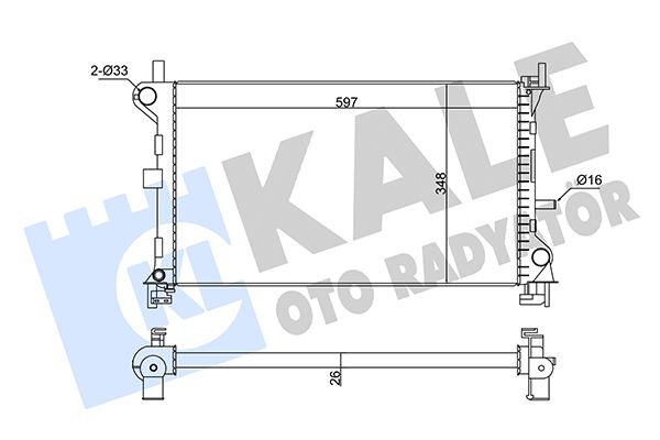 344165 KALE OTO RADYATÖR Радиатор, охлаждение двигателя