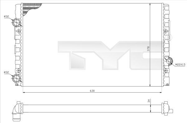 7370051R TYC Радиатор, охлаждение двигателя