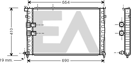 31R10022 EACLIMA Радиатор, охлаждение двигателя