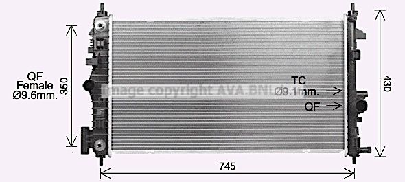 OL2726 AVA QUALITY COOLING Радиатор, охлаждение двигателя