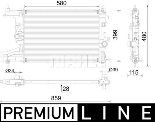 CR2116000P MAHLE Радиатор, охлаждение двигателя