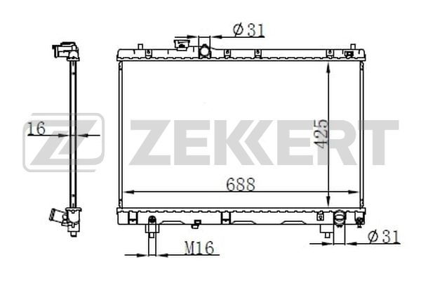 MK1585 ZEKKERT Радиатор, охлаждение двигателя