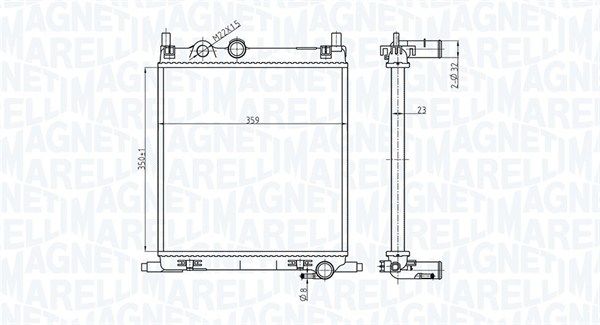 350213167500 MAGNETI MARELLI Радиатор, охлаждение двигателя